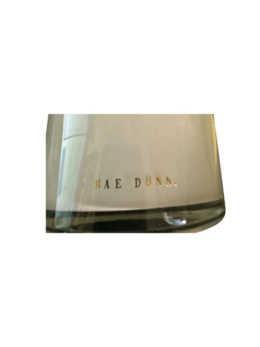 Rae Dunn Brows Makeup Brush Glass Cup Holder White Gold 5